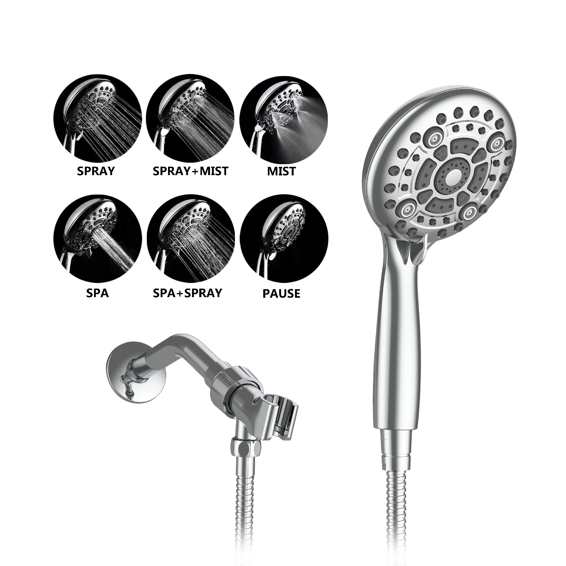 6 Functions Shower Head with Hand Shower